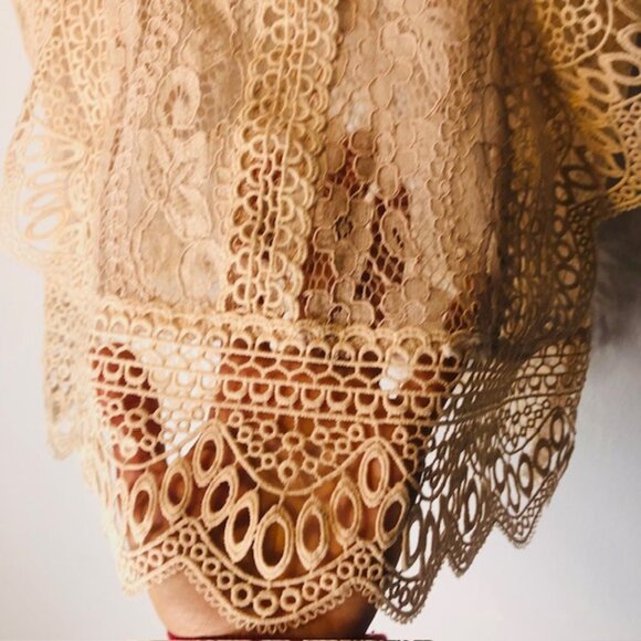 Zara Sleeveless Lace Top, Size S, Tan, Elegant, Feminine, Boho Chic, Lac… - Picture 3 of 5